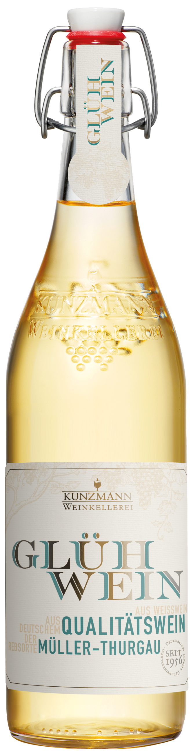 Kunzmann Rebsorten Glühwein Müller Thurgau aus QBA-Qualitätswein - 12% Vol - Bügelflasche - nur auf Vorbestellung lieferbar - kein Lagerartikel! AKTION 1 kaufen + 1 gratis